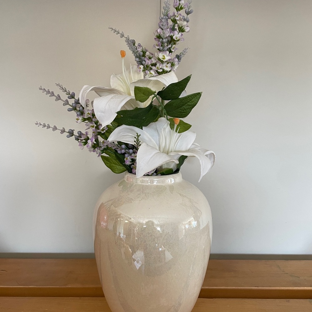Elegant Iridescent White Vase